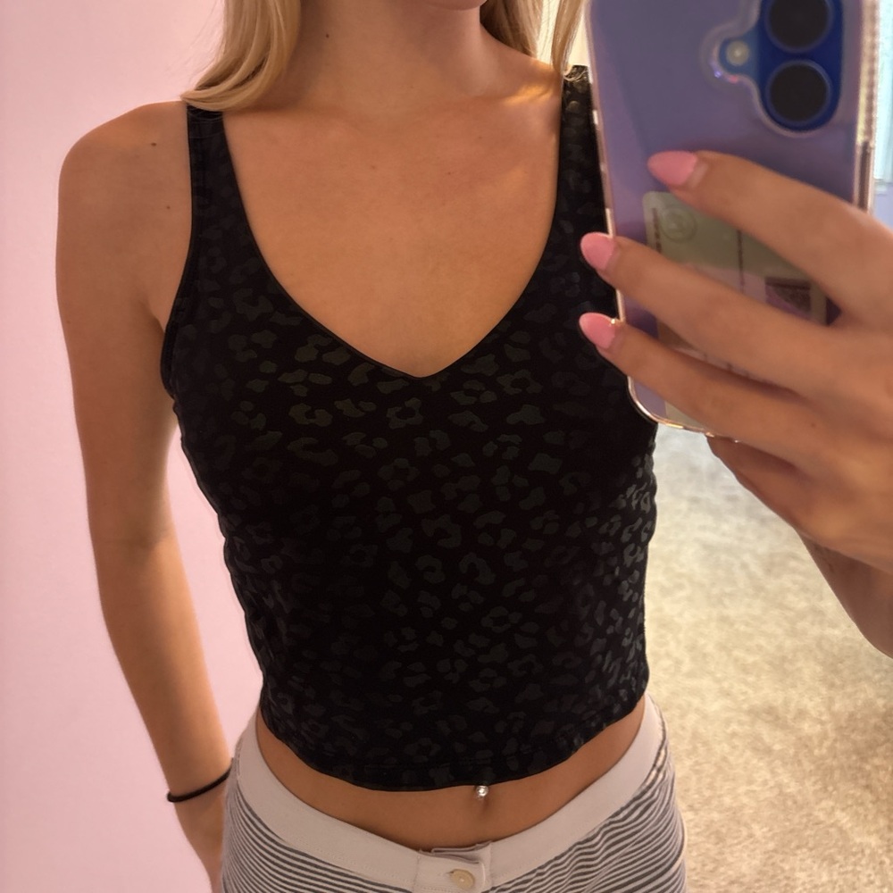 Black Leopard Print Women's Top